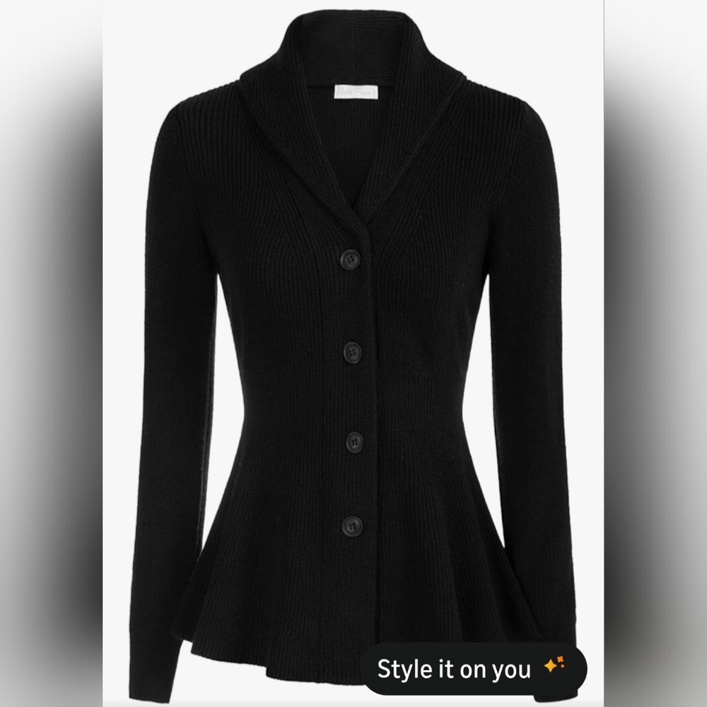 Belle Poque Vintage Shawl Lapel Button Down Cardigan Sweater